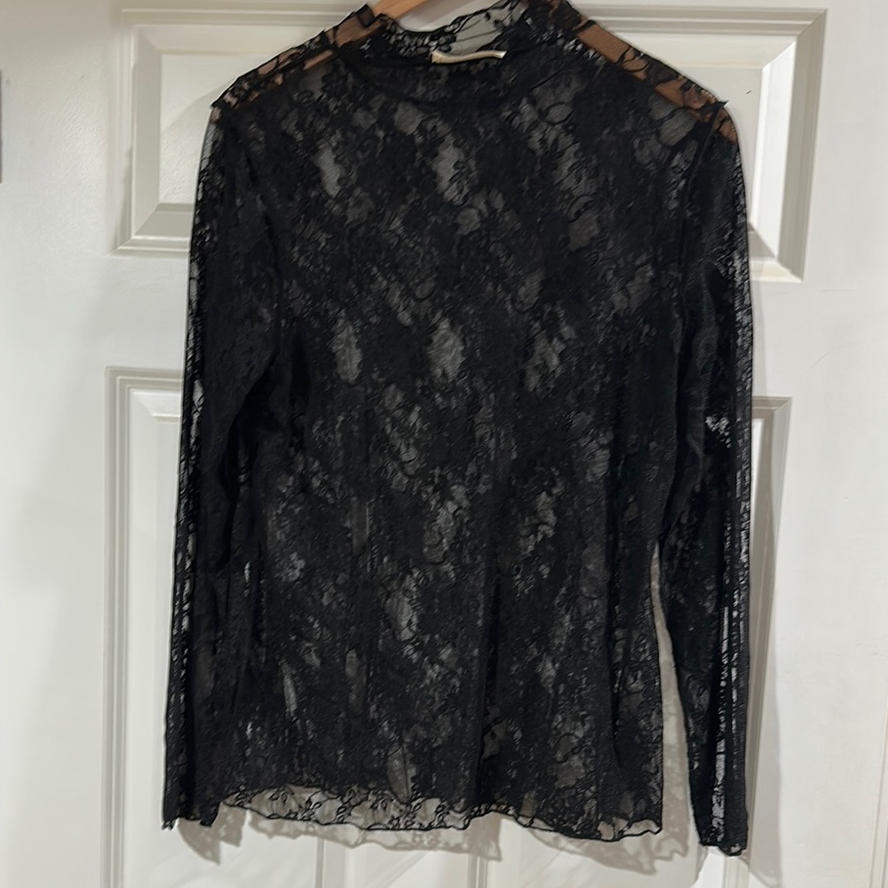 Elegant Black Lace Women's Top